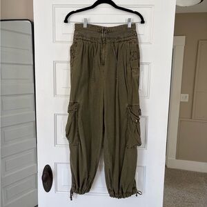Free People Army Green Parachute Pant